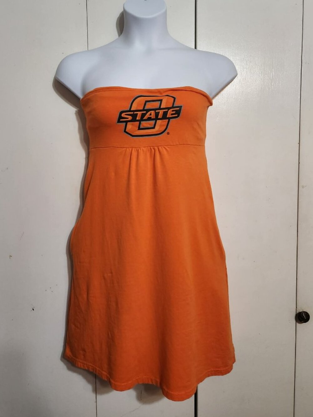 Juinors XL Chicka-d OSU Oklahoma State University Strapless Tube Dress Pockets